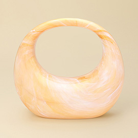 Marbled Acrylic Crescent Handbag