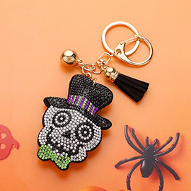 Bling Halloween Skull Keychain Bag Charm