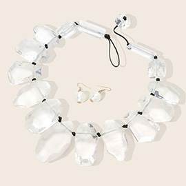Multi Shaped Acrylic Rock Beaded Statement Necklace