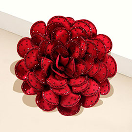 Bling Studded Flower Brooch Hair Clip