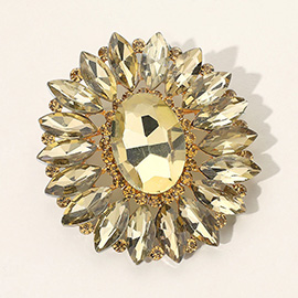 Marquise Crystal Statement Flower Pin Brooch