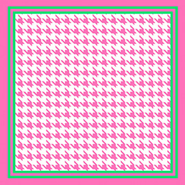 Houndstooth Pattern Printed Square Silky Satin Scarf Shawl