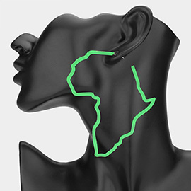 Oversized Cutout Open Africa Map Hoop Earrings