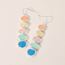 Abstract Sea Glass Link Dropdown Dangle Earrings
