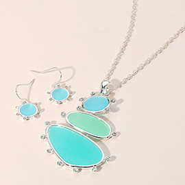 Irregular Sea Glass Link Pendant Necklace