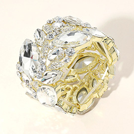 Marquise Stone Cluster Embellished Stretch Bracelet