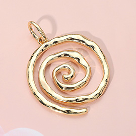 Hammered Metal Spiral Pendant Bag Charm