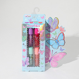 Hot Focus - 4PCS Kids Happy Vibes Mini Scented Lip Glosses