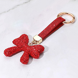Bling Studded Bow Keychain Bag Charm