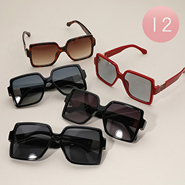 12Pairs - Chunky Square Wayfarer Sunglasses