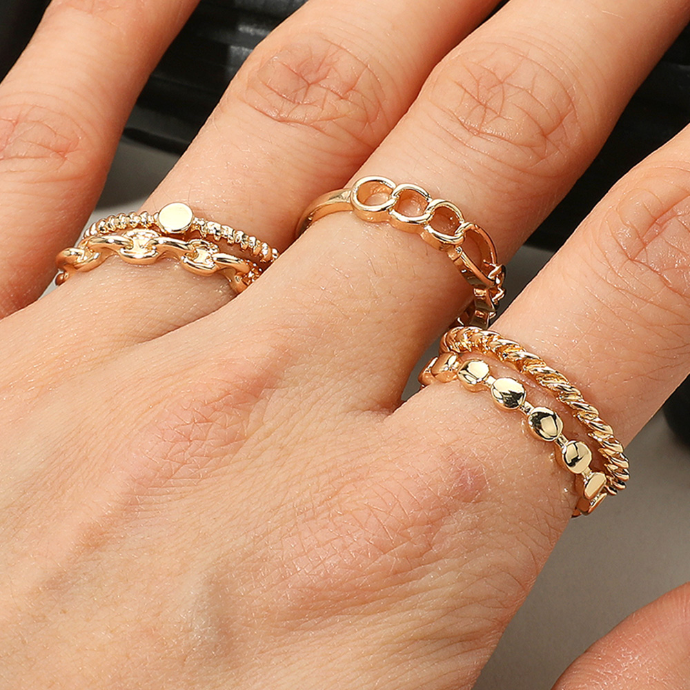 5PCS - Mixed Metal Stackable Rings