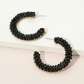 Seed Beaded Hoop Earrings