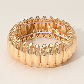 Metal Ribbed Stretch Bracelet