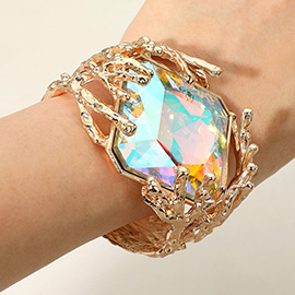 Metal Twig Detailed Hinged Bracelet