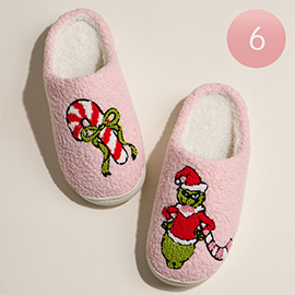 6Pairs - Grinch Green Monster  Holiday Indoor Slippers