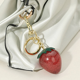 Glittered Strawberry Keychain / Bag Charm