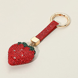 Bling Studded Strawberry Keychain / Bag Charm