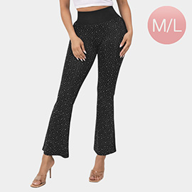 Bling Studded Flare Leggings