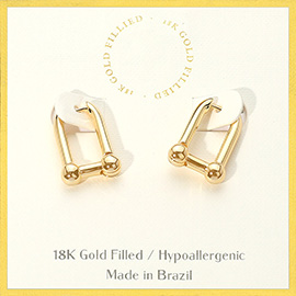 18K Gold Filled Abstract Industrial Huggie Hoop Earrings