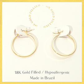 18K Gold Filled Pin Catch Skinny Hoop Earrings