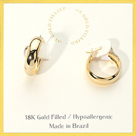 18K Gold Filled Mini Pin Catch Hoop Earrings