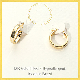 18K Gold Filled Mini Pin Catch Hoop Earrings