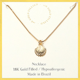 18K Gold Filled Sea Shell Pendant Necklace