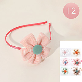 12PCS -Sparkled Fabric Petal Flower Headband