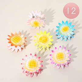 12PCS - Gradient Sunflower Hair Claw Clips