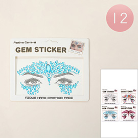 12PCS - Festival Gem Face Stickers