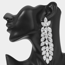 Marquise Stone Cluster Chandelier Dangle Evening Earrings