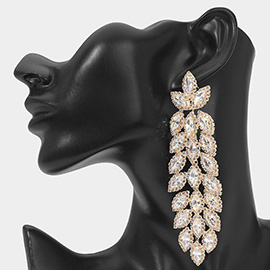 Marquise Stone Cluster Chandelier Dangle Evening Earrings