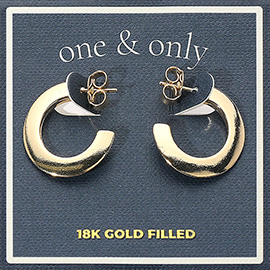 18K Gold Filled Small Flat Hoop Earrings