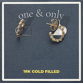 18K Gold Filled Beaded Mini Hoop Earrings