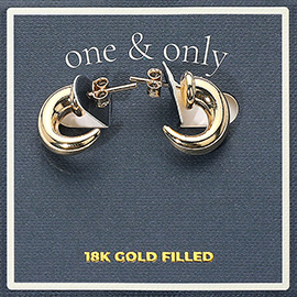 18K Gold Filled Mini Horn Hoop Earrings