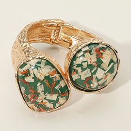 Double Confetti Stone Hinged Bracelet