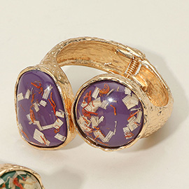 Double Confetti Stone Hinged Bracelet