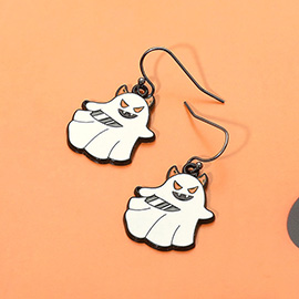 Enamel Halloween Ghost Dangle Earrings