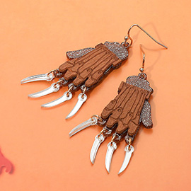 Halloween Horror Blade Glove Dangle Earrings