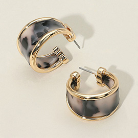 Tortoiseshell Celluloid Acetate Hoop Earrings