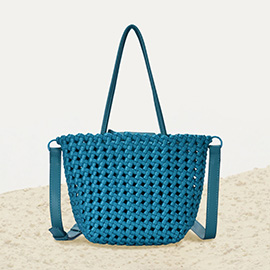 2 in 1 Hand Woven Tote Bag / Crossbody Bag