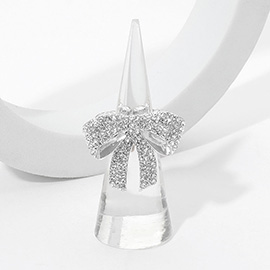 Rhinestone Paved Bow Stretch Ring