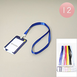 12PCS - Lanyard ID Window Card Holder with Durable Strap
