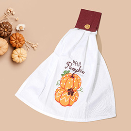 Hello Pumpkin Printed Hanging Kitchen Towel