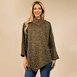 Cozy Leopard Pattern Printed Poncho