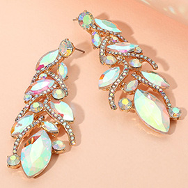 Marquise Stone Cluster Embellished Drop Evening Earrings