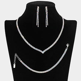 Rhinestone Paved Pinch Tip Jewelry Set