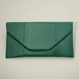 Snake Skin Patterned Envelope Clutch / Shoulder Bag