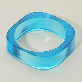 Chunky Transparent Resin Square Bangle Bracelet