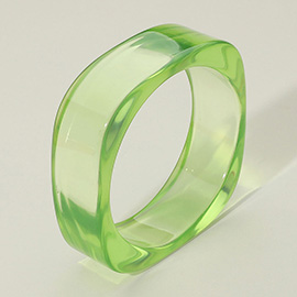 Chunky Transparent Resin Square Bangle Bracelet